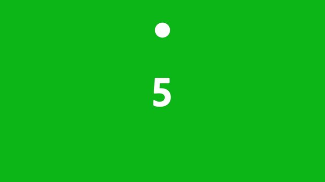 Minimal countdown timer with tailed lines circling counterclockwise from 10 to 0 seconds. White on green. Isolated animation on transparent background. .