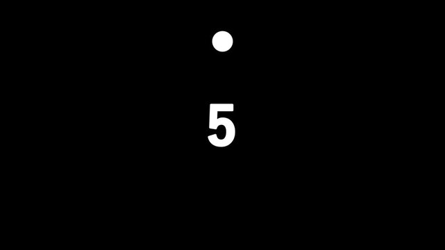 Minimal countdown timer with tailed lines circling counterclockwise from 10 to 0 seconds. White on black. Isolated animation on transparent background. .