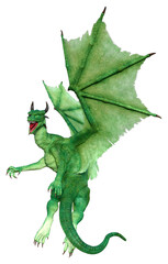 Fototapeta premium 3D Rendering Fairy Tale Dragon on White