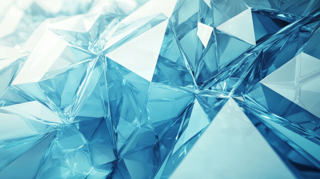 Blue geometric crystal background
