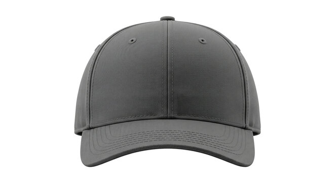 Blank dark gray baseball cap front view mockup