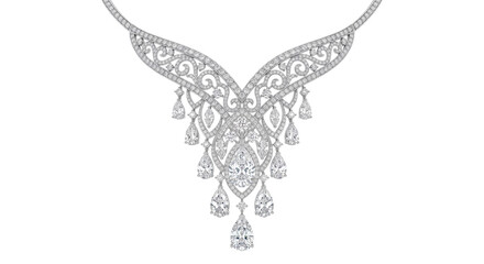 Luxury silver diamond tiara style necklace jewelry © shuphanida