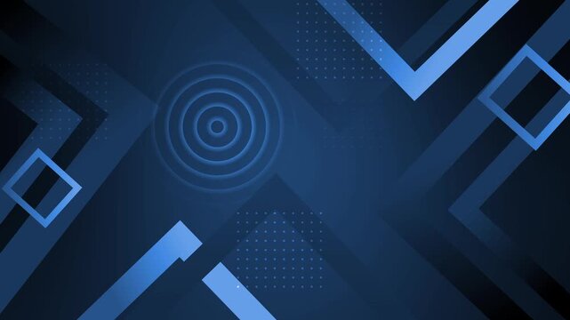 Abstract background with geometric shapes diagonal frames circles and dotted patterns animation