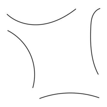 Minimalist black curved lines vector forming a simple abstract frame.