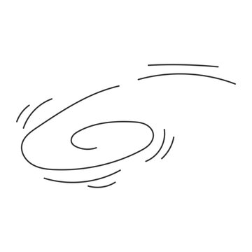 Minimalist black line vector illustration of a wind swirl gust