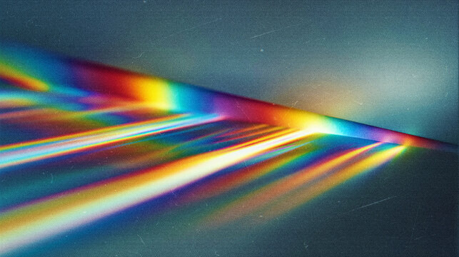 Abstract Rainbow Prism Light Refraction Background with Iridescent Spectrum Rays