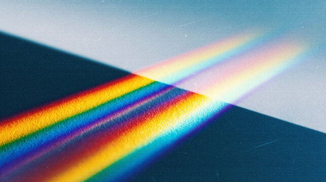 Abstract Rainbow Prism Light Refraction Background with Iridescent Spectrum Rays