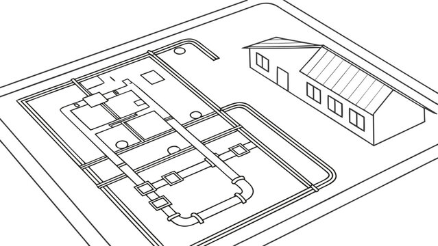 Black and white cad plumbing layout for bathroom and kitchen with fixtures bathroom plumbing