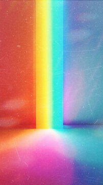 Abstract Rainbow Prism Light Refraction with Colorful Spectrum on Dark Background