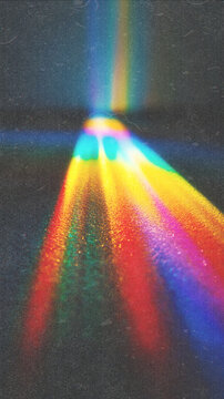 Abstract Rainbow Prism Light Refraction with Colorful Spectrum on Dark Background