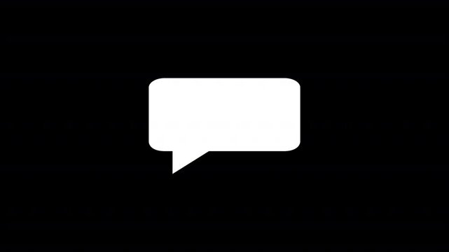 Typing Text Message Cloud Conversation, SMS Chatting Bubbles and Message Cloud Animation on Transparent Background, Chat Bubble Icon Animation in 4K with Alpha Channel
