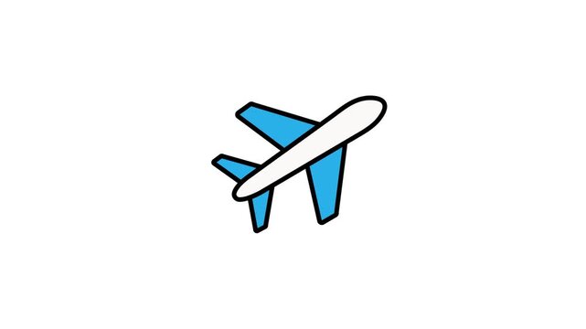 Simple blue white airplane icon symbol perfect for travel and aviation designs. Ideal for logos, websites, apps, and transportation graphics.