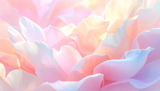 Dreamy Pastel Flower Petals Background