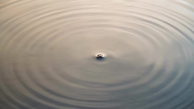 ?Mesmerizing water drop splash and expanding ripple effect in slow motion