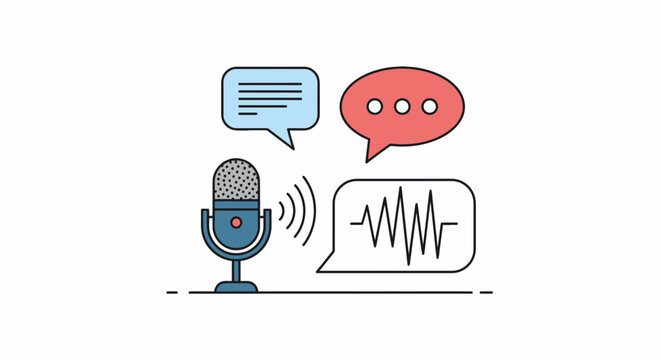Digital speech recognition and voice recording concept