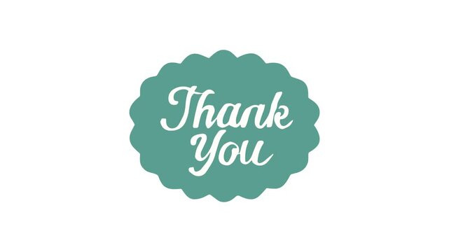 Green scalloped oval shape white cursive script lettering graphic gratitude sign suitable for social media posts, greeting cards, stationery, merchandise.