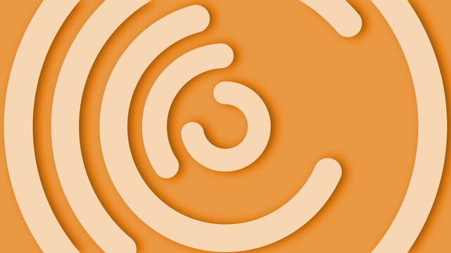 Abstract spiral and curved embossed pattern on a clean background animation