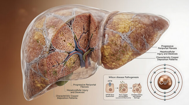 Transparent Human Liver with Wilson Disease Copper Accumulation and ATP7B Gene Dysfunction