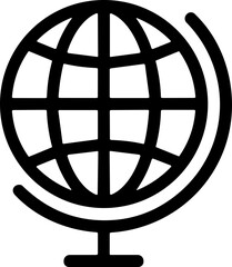 Simple black and white globe icon on a white background © Kenzo