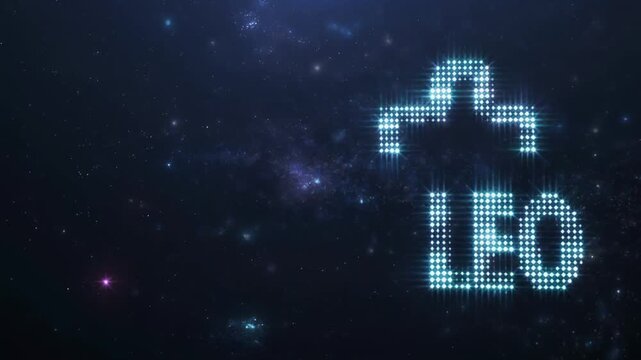 星座を表現した空中に浮かぶ光るホログラムのデジタルアート