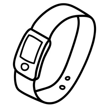 gen alpha sport gadget hand drawn black and white outline