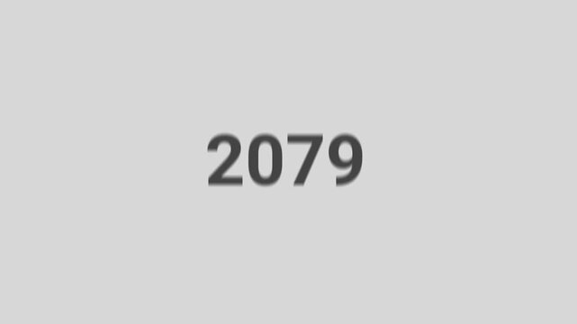 Minimalist Year Scrolling Sequence 2060 to 2080 on White Background Seamless Looping Timeline Animation for Corporate and Business Presentations