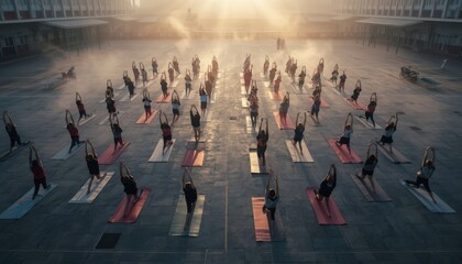Obraz premium young indian college students doing yoga at college campus