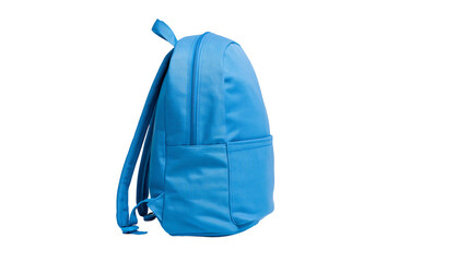 Blue backpack with zippered compartments and side pocket © Isabel