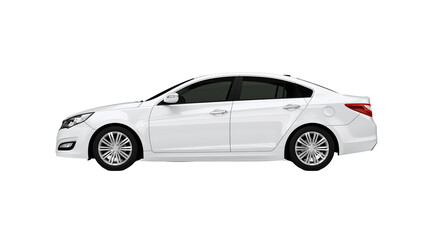 White sedan car side view © Isabel