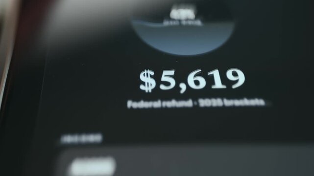 Estimated Federal Refund value based on the 2025 federal tax brackets
