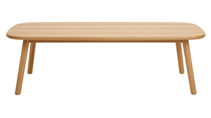 Modern wooden coffee table with rounded edges and tapered legs © Michal