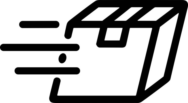 Speedy Delivery Box Icon - Fast Shipping and Logistics Concept