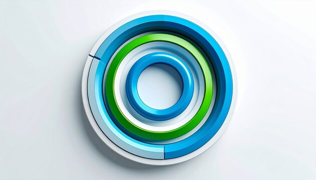 Stylized circular tech logo with blue and green concentric rings, symbolizing location, tracking, and data visualization.