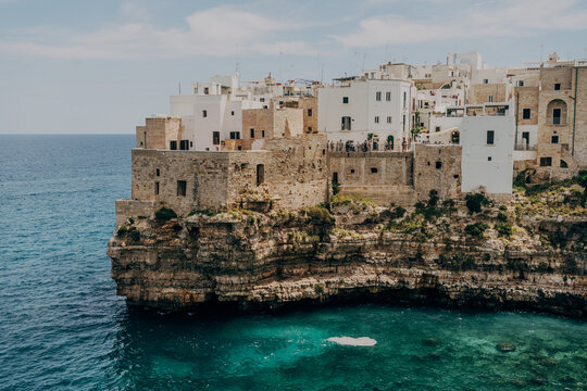 Historic Cliffside Town of Polignano a Mare Overlooking the Adriatic Sea, Italy