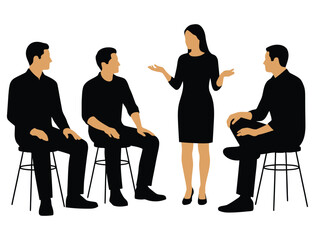 Obraz premium Business Team Discussion Meeting Communication Vector 