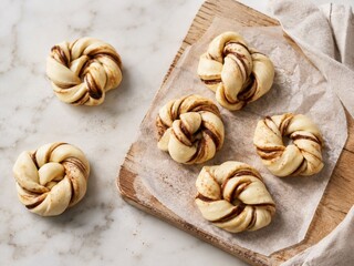 Fototapeta premium Raw Cinnamon Twist Buns