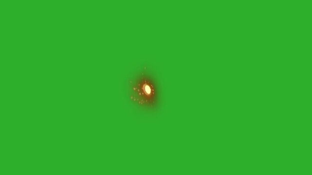 Bomb Explosion Footage. Cartoon dark smoke fire explosion, with green screen.