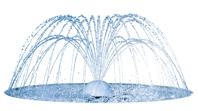 Water fountain spraying arcs of water upwards