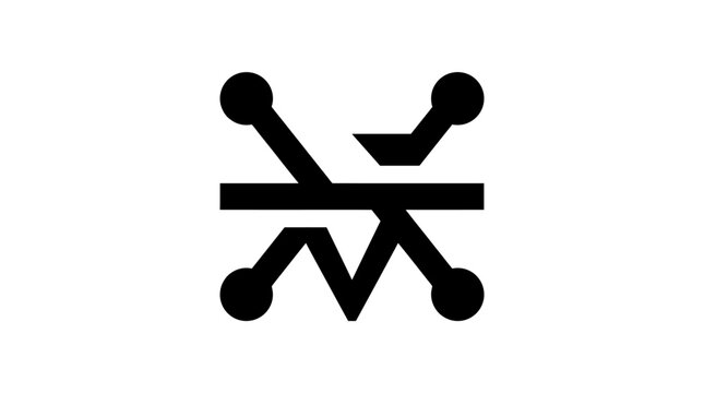 Abstract geometric circuit line logo symbol