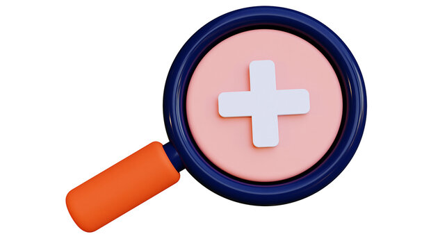 Magnifying glass with plus sign symbol