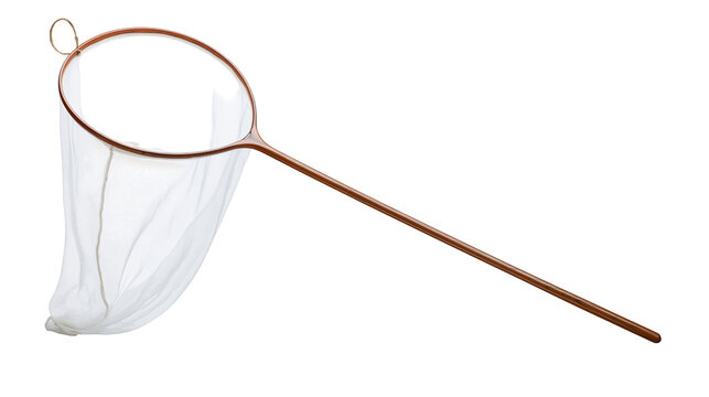 Wooden handle insect net with white mesh