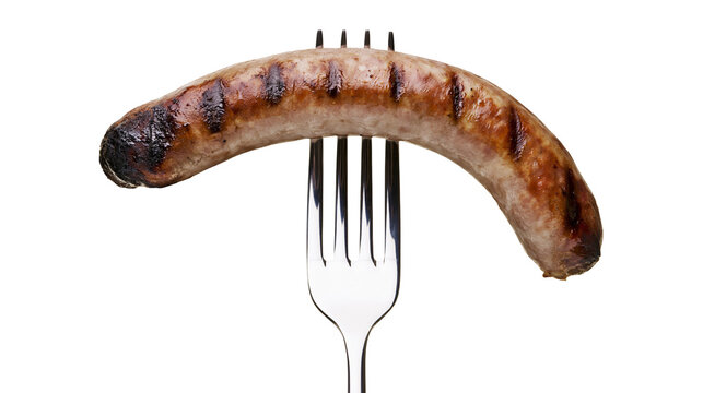 Grilled Sausage on Fork