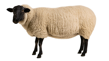 Sheep with black face and legs, fluffy wool © Carmen