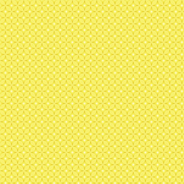 Luxury seamless yellow geometric floral pattern background with glowing abstract gold paper texture