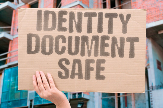 "Identity document safe" Personal papers need robust protection. ROBUST. PROTECTION. PAPERS. PERSONAL. SAFE.