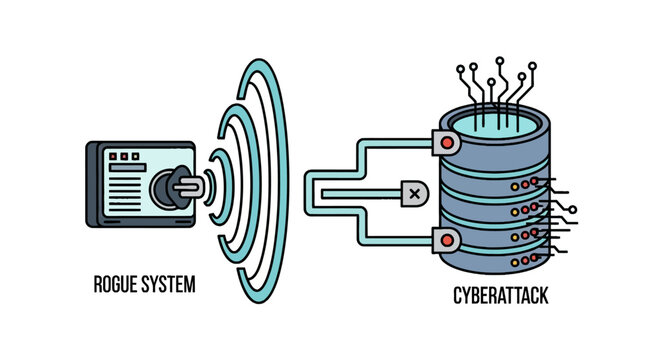 Rogue system launching cyberattack on secure database server