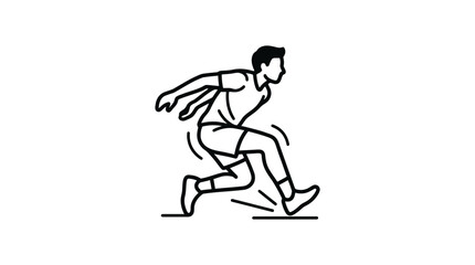 Fototapeta premium Athlete Runner Sprinting Dynamic Action Line Art Icon