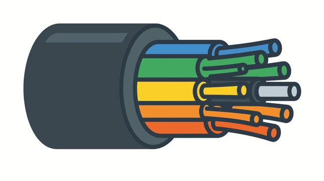 Fiber Optic Cable Vector Illustration Vector
