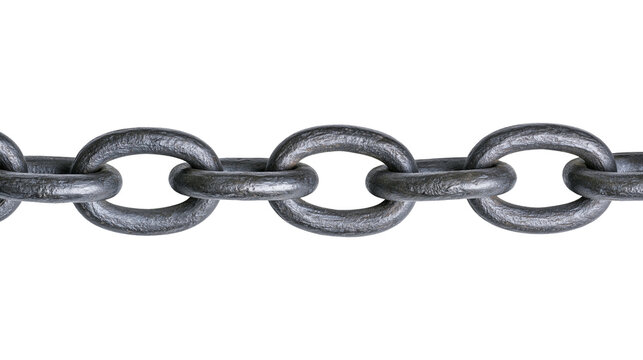 Heavy duty metal chain links connected together