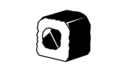 Sushi roll silhouette against a white background © MDJAMAL